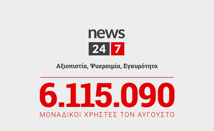 News 24/7: Ανοδική πορεία και τον Αύγουστο 