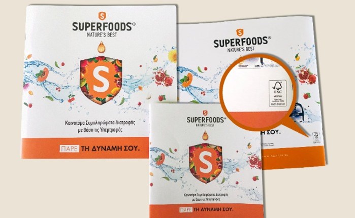 SUPERFOODS: Πιστοποιεί κατά FSC τα έντυπα καταναλωτών & φαρμακοποιών με την Pressious Arvanitidis