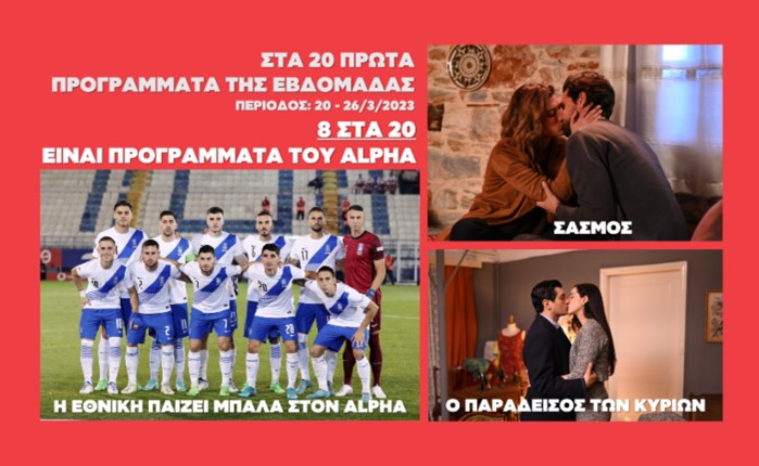 Alpha: Ξεχώρισε η Εθνική Ελλάδας και η Μυθοπλασία