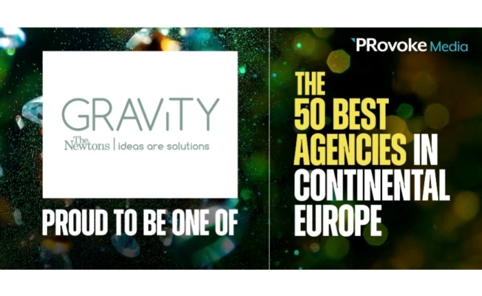 Η Gravity The Newtons  στη λίστα των 50 Best Agencies in Continental Europe 