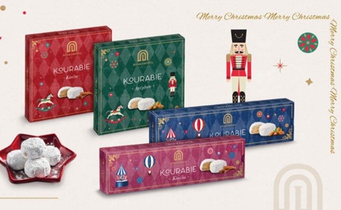 Από την Food For Thought οι χριστουγεννιάτικες συσκευασίες κουραμπιέ Ιωακειμίδη 