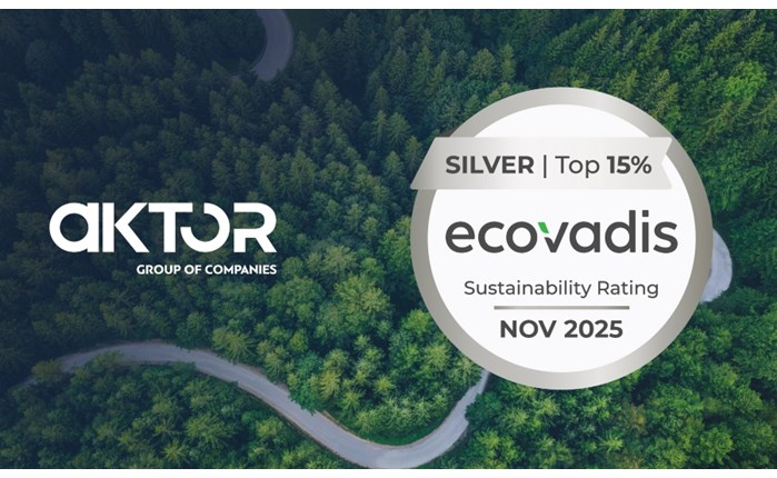 Ο Όμιλος AKTOR απέσπασε τη διάκριση “Silver Medal Award” από την EcoVadis