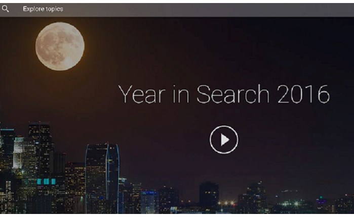 Google: Οι κορυφαίες αναζητήσεις του 2016